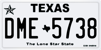 TX license plate DME5738