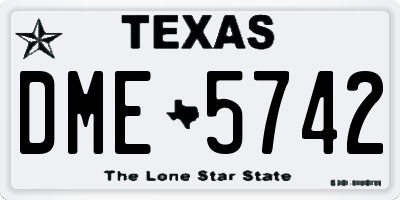 TX license plate DME5742