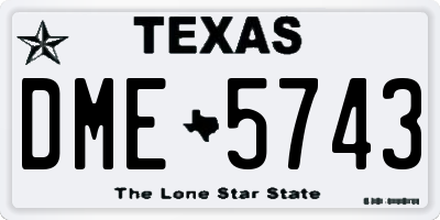TX license plate DME5743