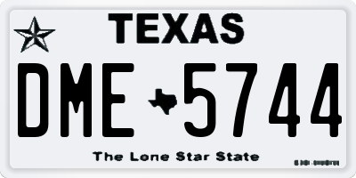 TX license plate DME5744