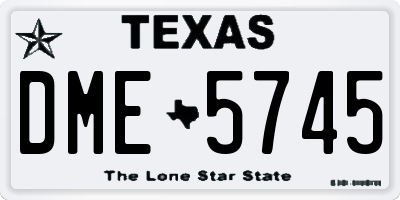 TX license plate DME5745