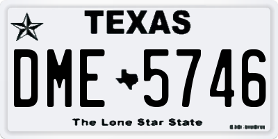 TX license plate DME5746