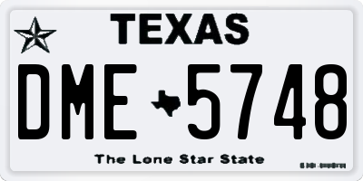 TX license plate DME5748