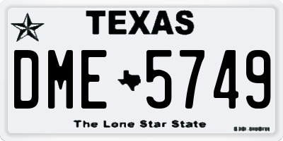 TX license plate DME5749