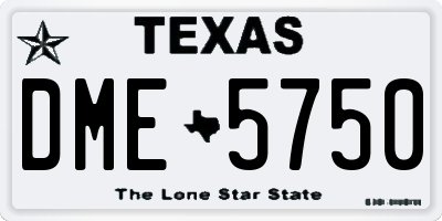 TX license plate DME5750