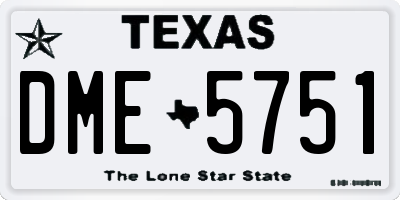 TX license plate DME5751