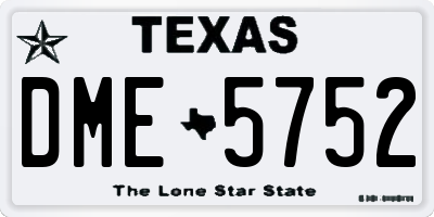 TX license plate DME5752