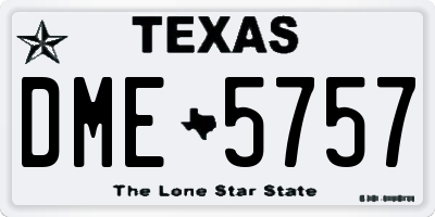 TX license plate DME5757