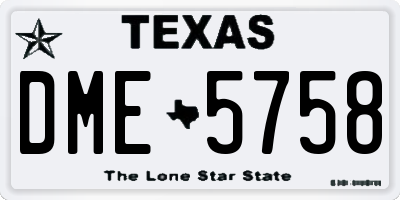 TX license plate DME5758