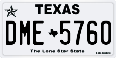 TX license plate DME5760