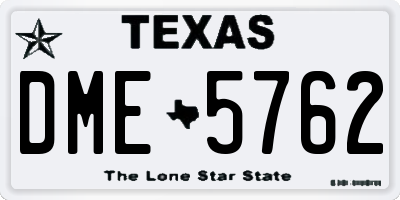 TX license plate DME5762