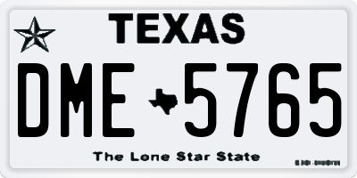 TX license plate DME5765