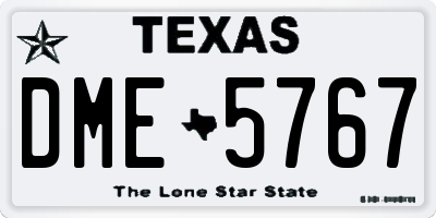TX license plate DME5767