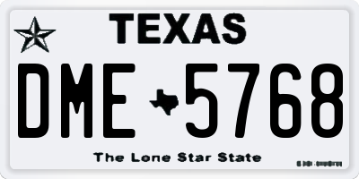 TX license plate DME5768