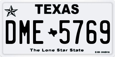 TX license plate DME5769
