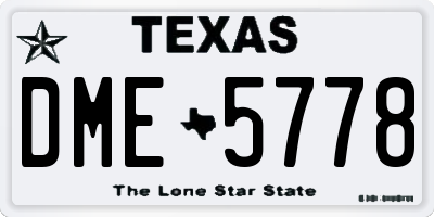 TX license plate DME5778