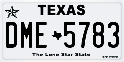 TX license plate DME5783