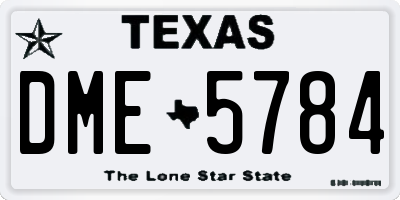 TX license plate DME5784