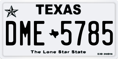 TX license plate DME5785