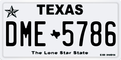 TX license plate DME5786