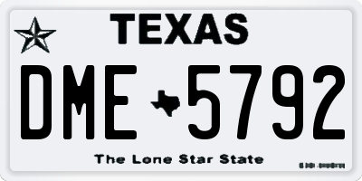 TX license plate DME5792