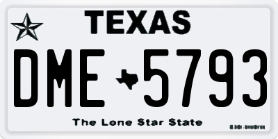 TX license plate DME5793