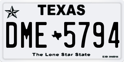 TX license plate DME5794