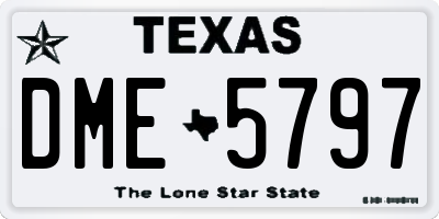 TX license plate DME5797