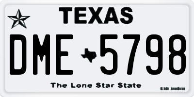 TX license plate DME5798