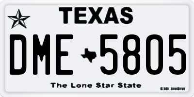 TX license plate DME5805