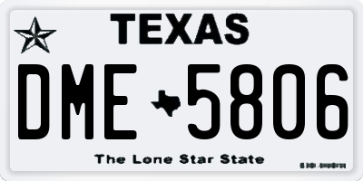 TX license plate DME5806