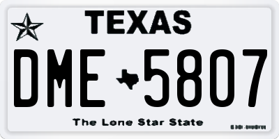 TX license plate DME5807