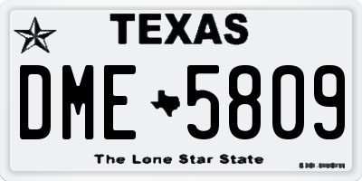 TX license plate DME5809