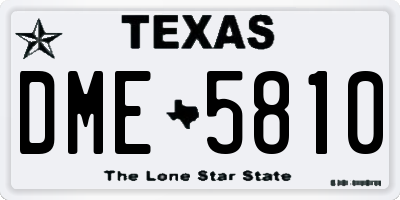 TX license plate DME5810