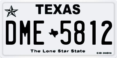 TX license plate DME5812