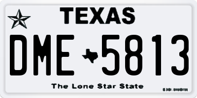 TX license plate DME5813