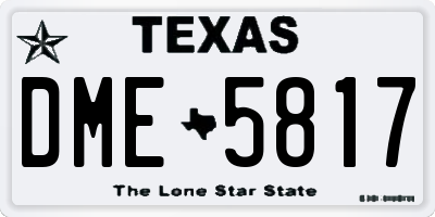 TX license plate DME5817