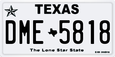 TX license plate DME5818