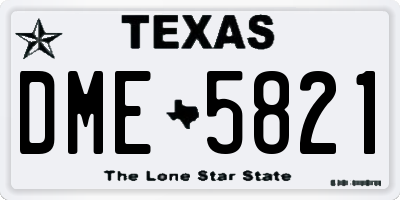 TX license plate DME5821
