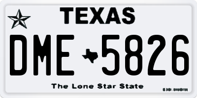 TX license plate DME5826