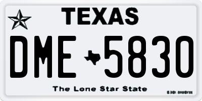 TX license plate DME5830