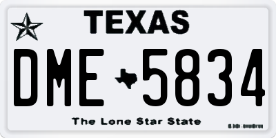 TX license plate DME5834