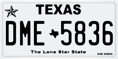 TX license plate DME5836