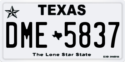 TX license plate DME5837