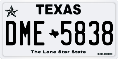 TX license plate DME5838