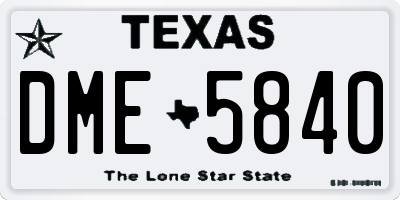 TX license plate DME5840