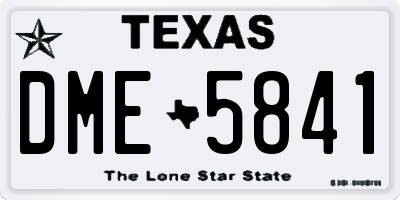 TX license plate DME5841