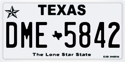TX license plate DME5842