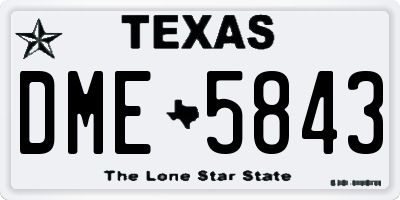 TX license plate DME5843
