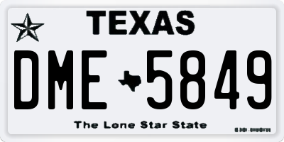 TX license plate DME5849
